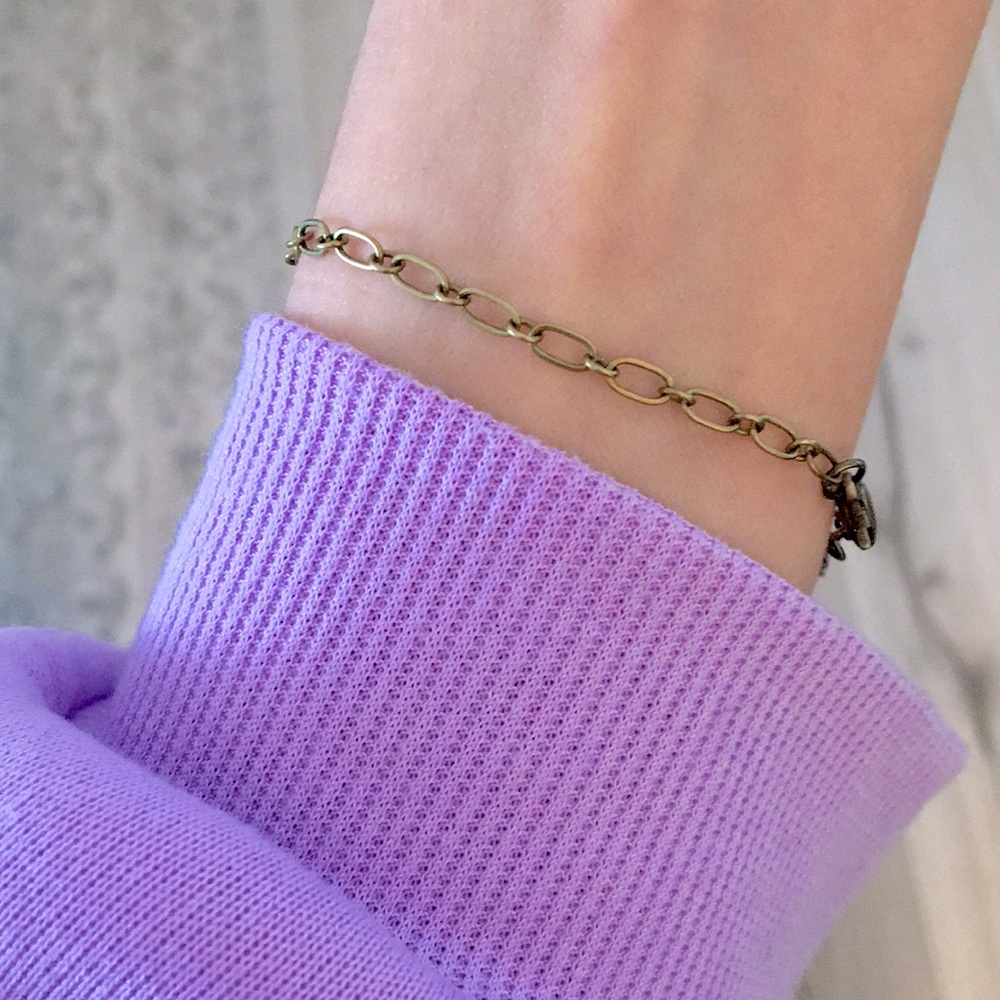 Aurora Borealis Cushion Cut Antique Brass Crystal Bracelet - Picture 8 of 11